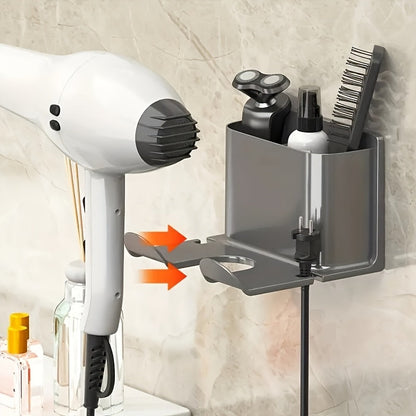Sleek WallMounted Bathroom Organizer Rack with Smartphone Holder