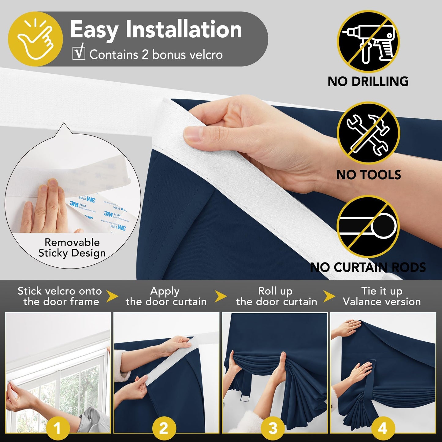 Affordable Blackout French Door Curtain, Thermal Insulated