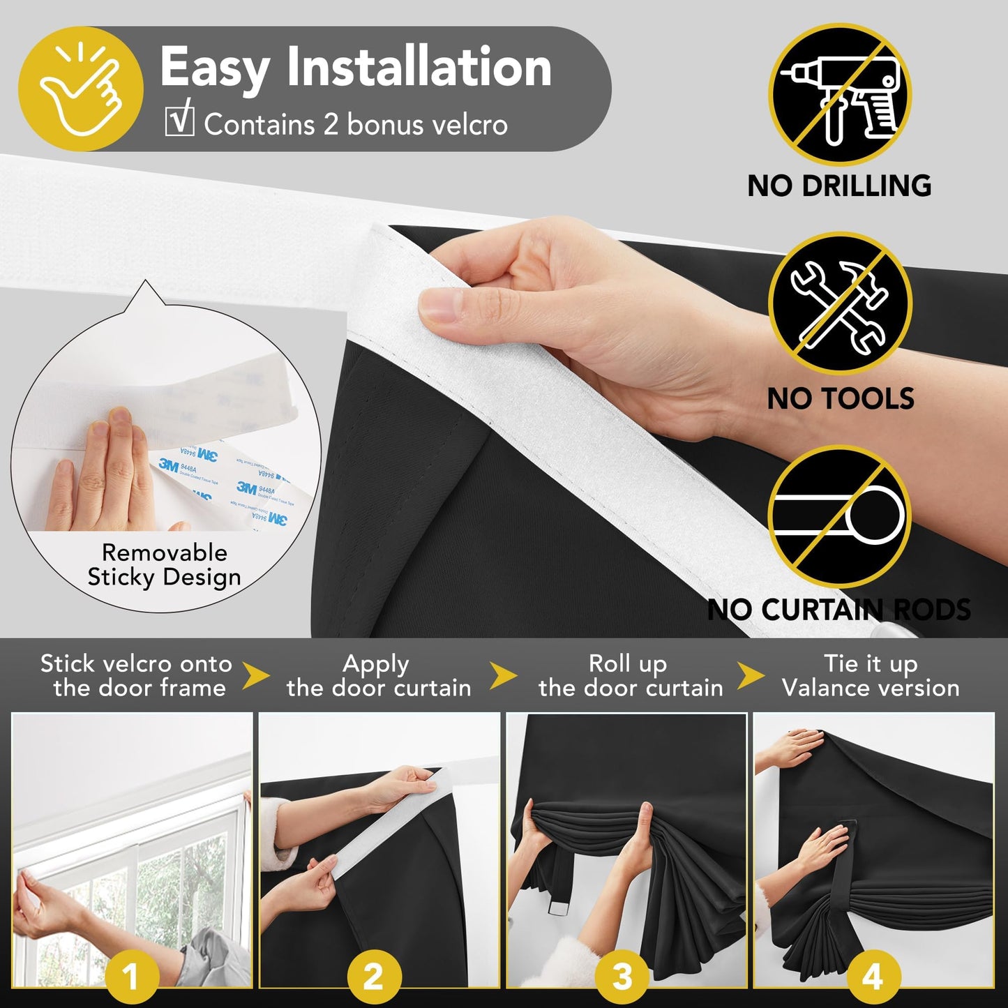 Affordable Blackout French Door Curtain, Thermal Insulated
