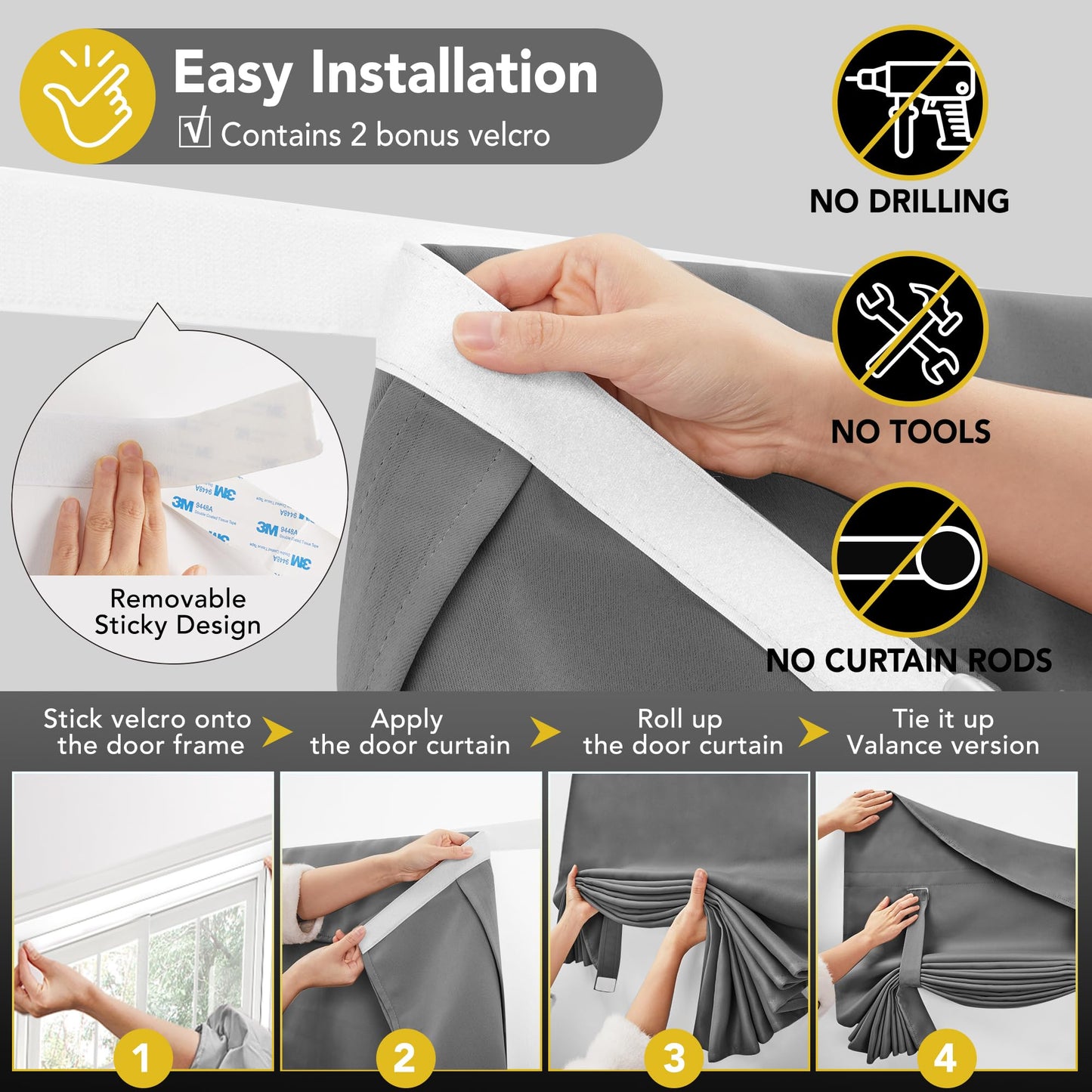 Affordable Blackout French Door Curtain, Thermal Insulated