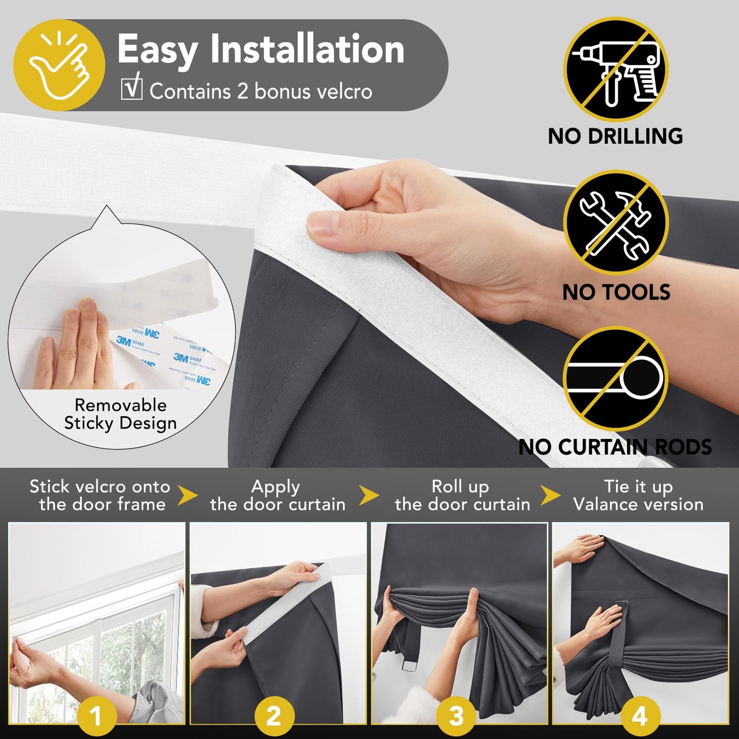 Affordable Blackout French Door Curtain, Thermal Insulated