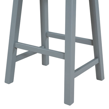 Farmhouse Rustic 2-piece Counter Height Wood Kitchen Dining Stools for
