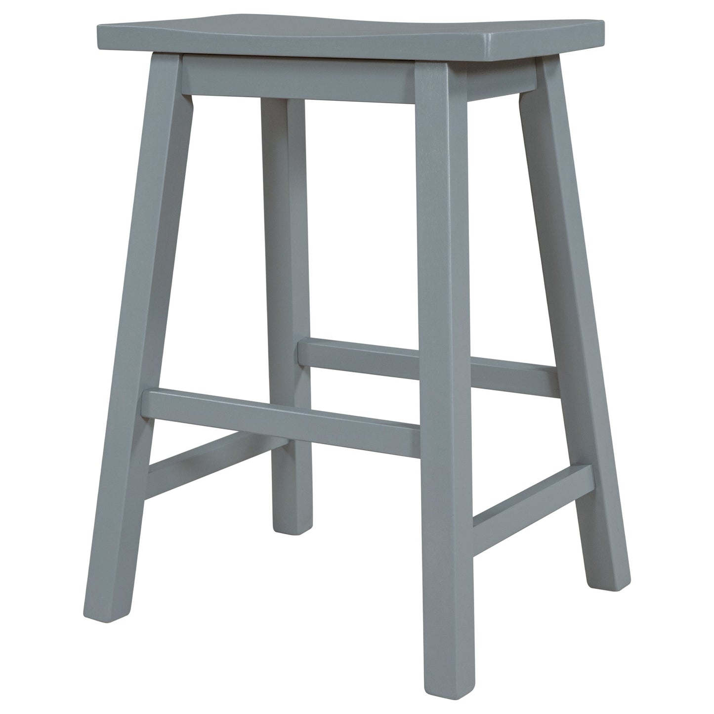 Farmhouse Rustic 2-piece Counter Height Wood Kitchen Dining Stools for