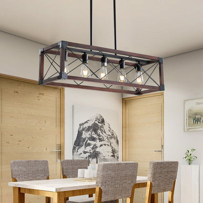 5-Light Retro Farmhouse Chandelier For Kitchen, Living room, Dining