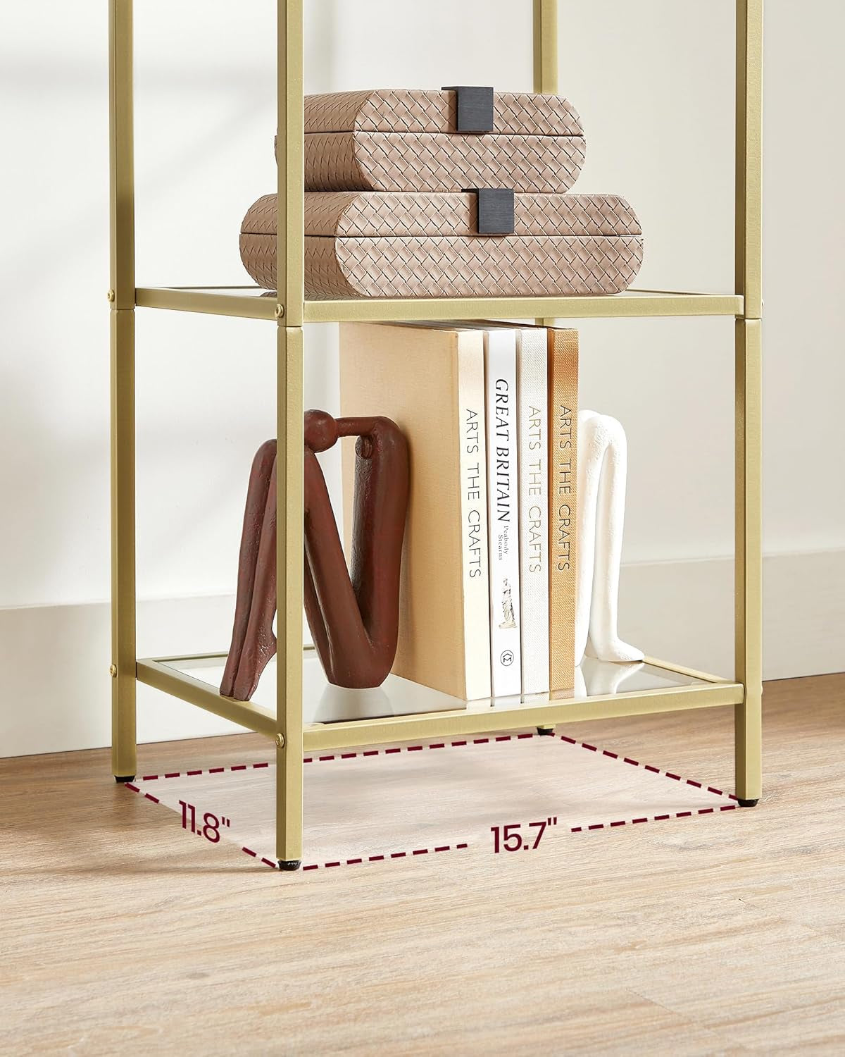 Bookcase, 5-Tier Bookshelf, Slim Shelving Unit for Bedroom, Bathroom,