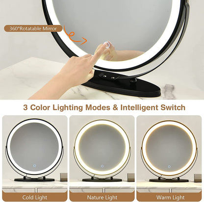Vanity Set with Lighted Mirror, Left or Right Side Cabinet (Marble