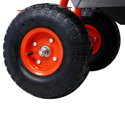 Rolling Garden Scooter Garden Cart Seat With Wheels And Tool Tray, 360