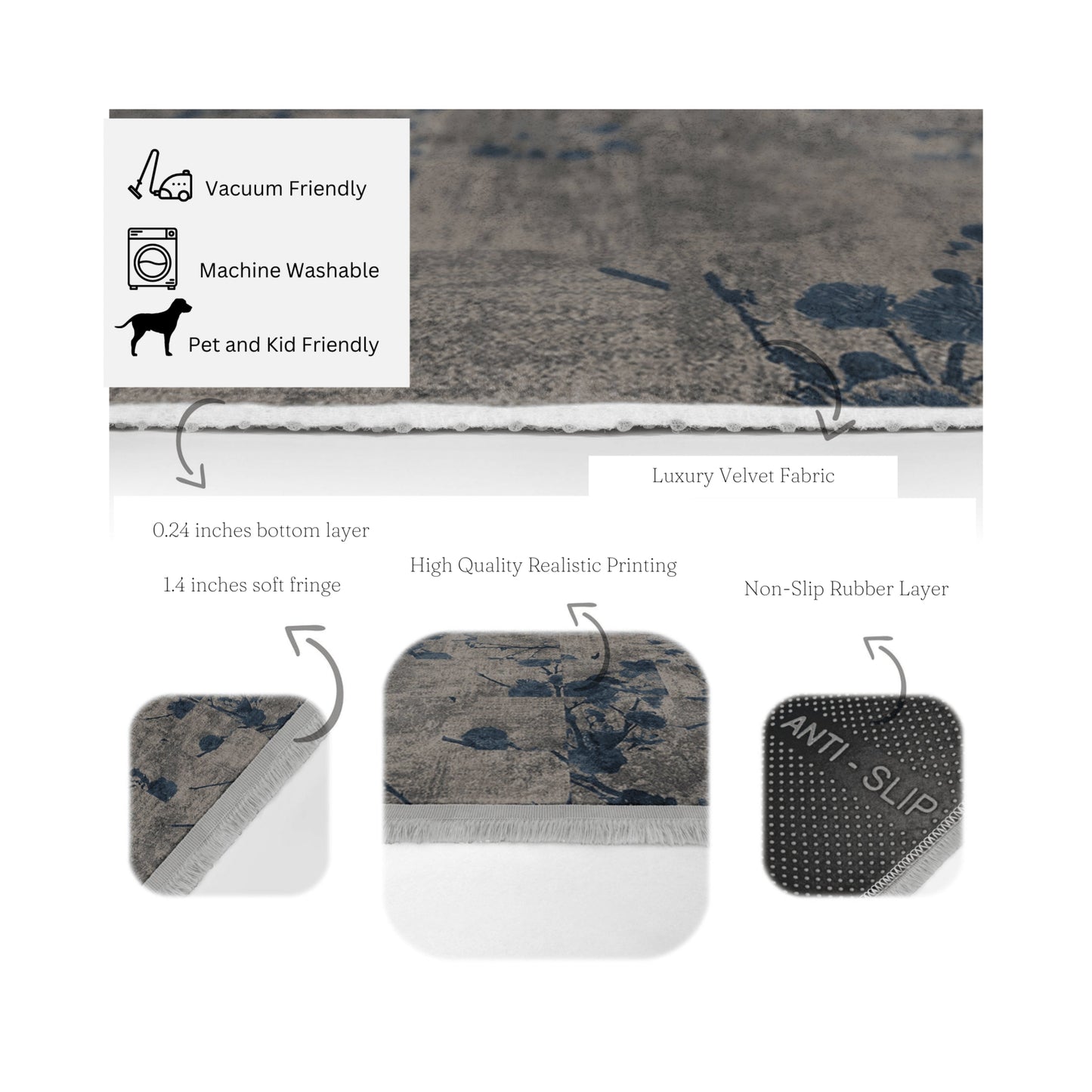 Living Room Washable Area Rug | Homeezone