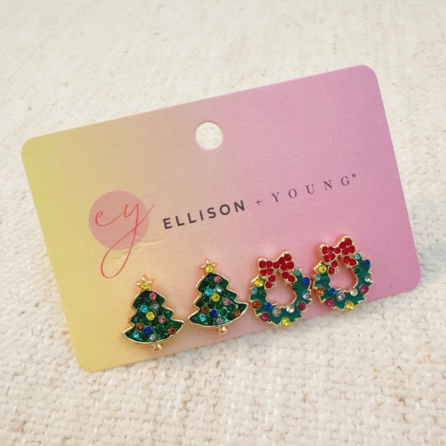 Holly Jolly Christmas Stud Earring Set – Christmas Trees & Wreaths |