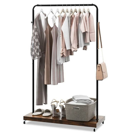 Industrial Style Heavy Duty Metal Pipe Clothes Garment Rack with
