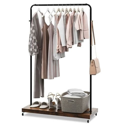 Industrial Style Heavy Duty Metal Pipe Clothes Garment Rack with