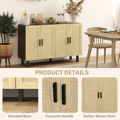 Sideboard Buffet Cabinet, Kitchen Cabinet, Coffee Bar Cabinet with 4