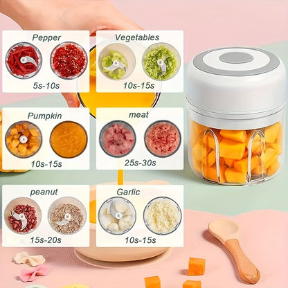 Compact Electric Garlic  Vegetable Chopper 250ml USB Grinder