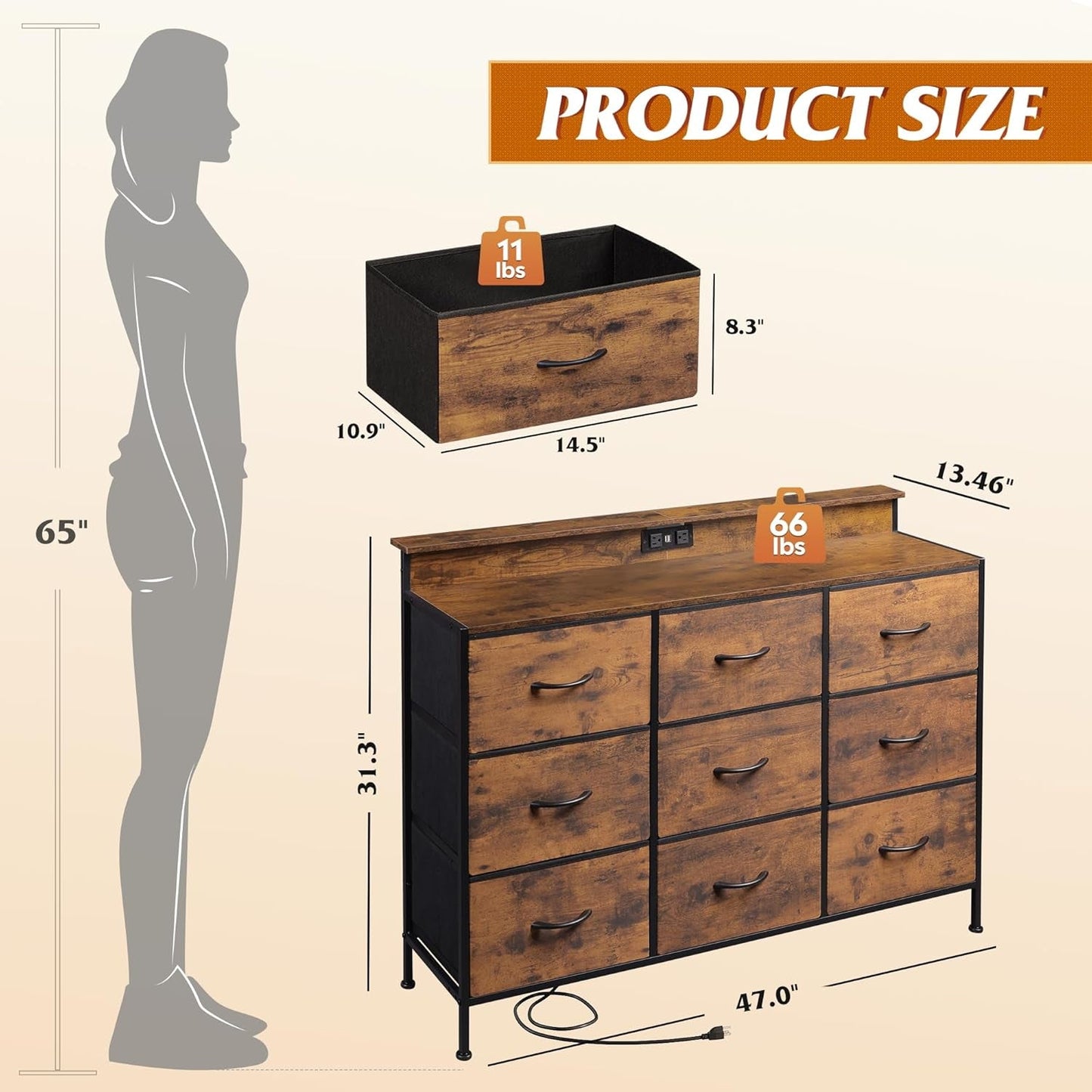 Dresser TV Stand for 55 Inch, Led Dresser for Bedroom, White Dresser