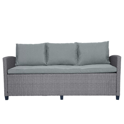 6-Piece Outdoor Rattan Wicker Set Patio Garden Backyard Sofa, Chair,