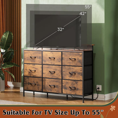 Dresser TV Stand for 55 Inch, Led Dresser for Bedroom, White Dresser