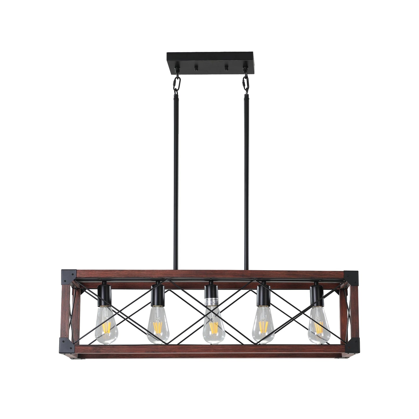 5-Light Retro Farmhouse Chandelier For Kitchen, Living room, Dining