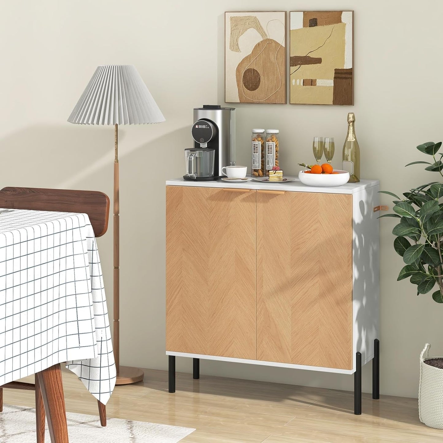 Buffet Cabinet with Storage, 2-Door Kitchen Sideboard with Storage