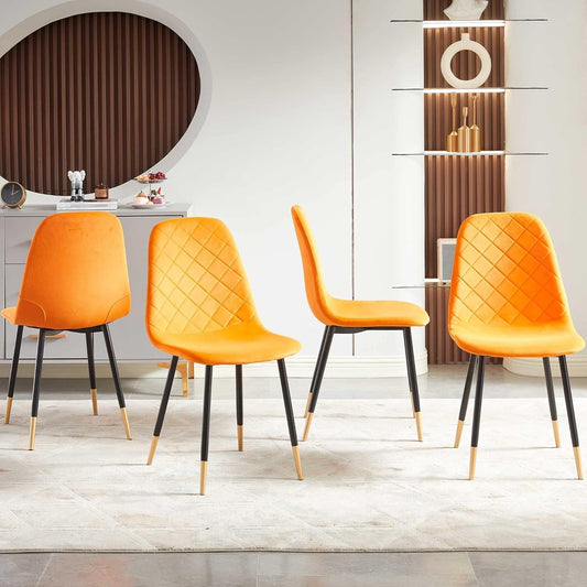 Velvet Dining Chairs Kitchen Plain Color Chair Upholstered Side Stools