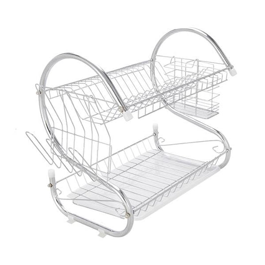 Multifunctional S-shaped Dual Layers Bowls & Dishes Collection Shelf