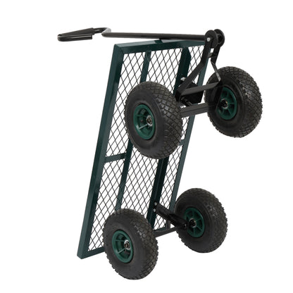 Garden Iron Wood Four Wheel Square Garden Wagon