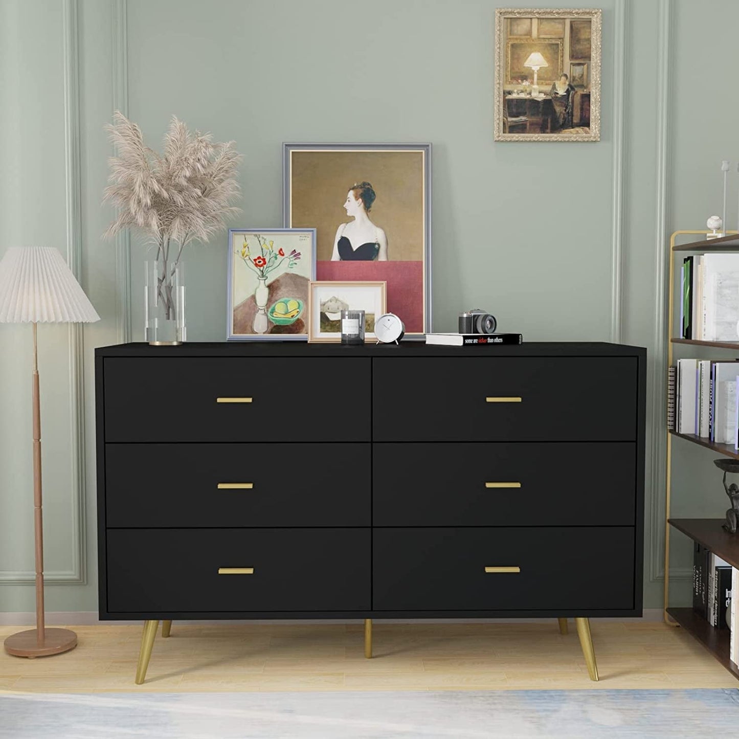Modern Wood Dresser with Wide Drawers