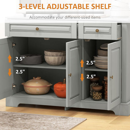 Sideboard Buffet Cabinet, Modern Kitchen Cabinet with 2 Drawers and