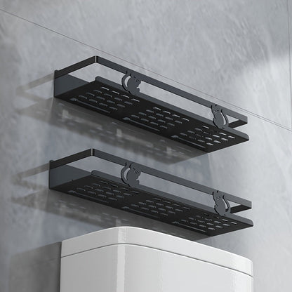 NoDrill Black Bathroom Storage Rack  SpaceSaving Iron Organizer