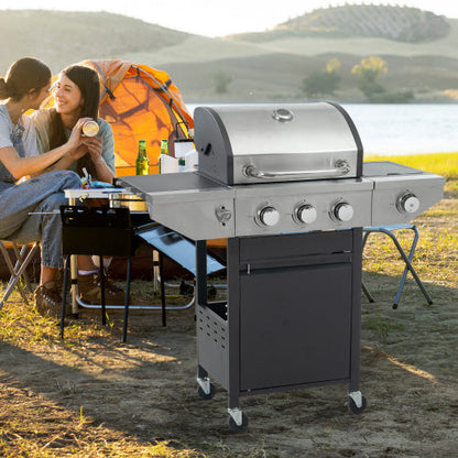 Propane Grill 3 Burner Barbecue Grill Stainless Steel Gas Grill With