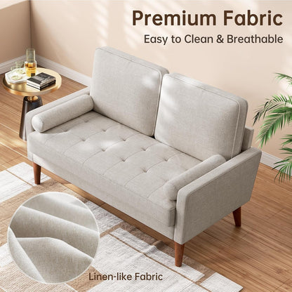Modern Ashbeige Loveseat for Small Spaces