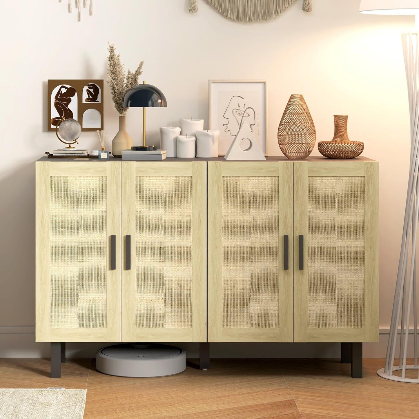 Sideboard Buffet Cabinet, Kitchen Cabinet, Coffee Bar Cabinet with 4