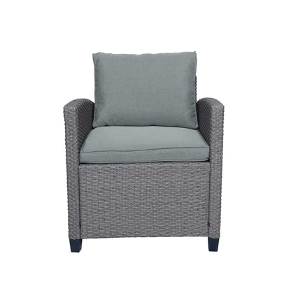 6-Piece Outdoor Rattan Wicker Set Patio Garden Backyard Sofa, Chair,