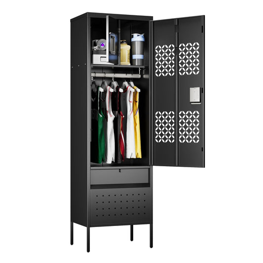 1 Door Metal Locker With Hanging Rod,Metal Storage Locker With