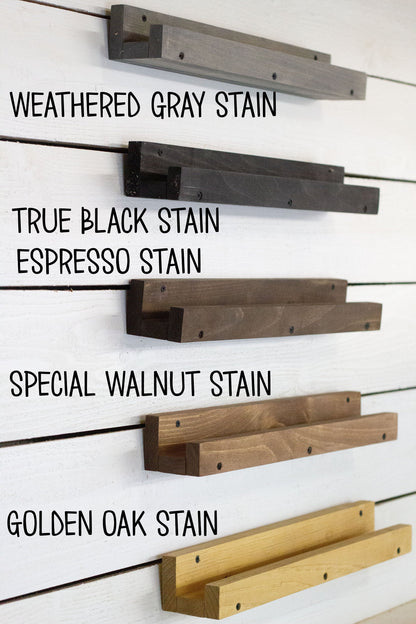 Solid Wood Bathroom Shelf with Towel Hooks