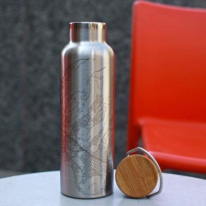 Irving - Texas Map Bottle with Bamboo Top